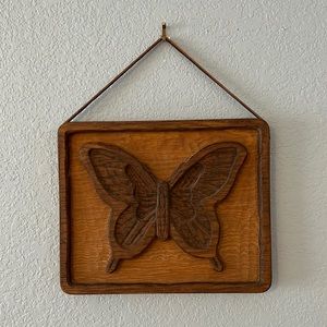 Vintage Wood Carved Butterfly